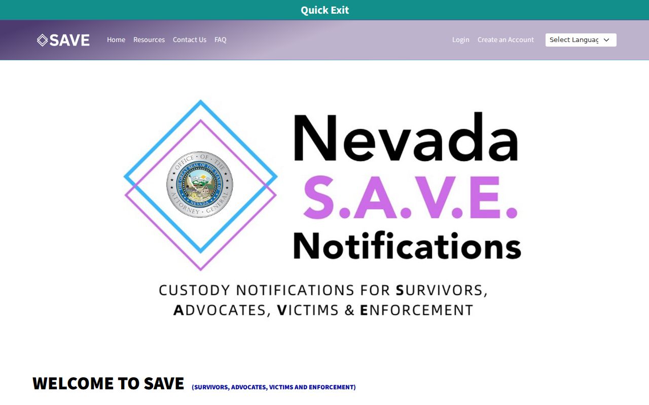 Nevada SAVE custody notifications for an Elko County arrest lookup