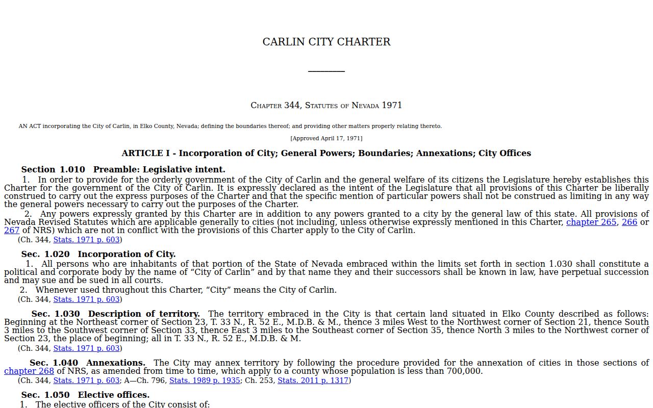Carlin criminal records city charter acting chief provision