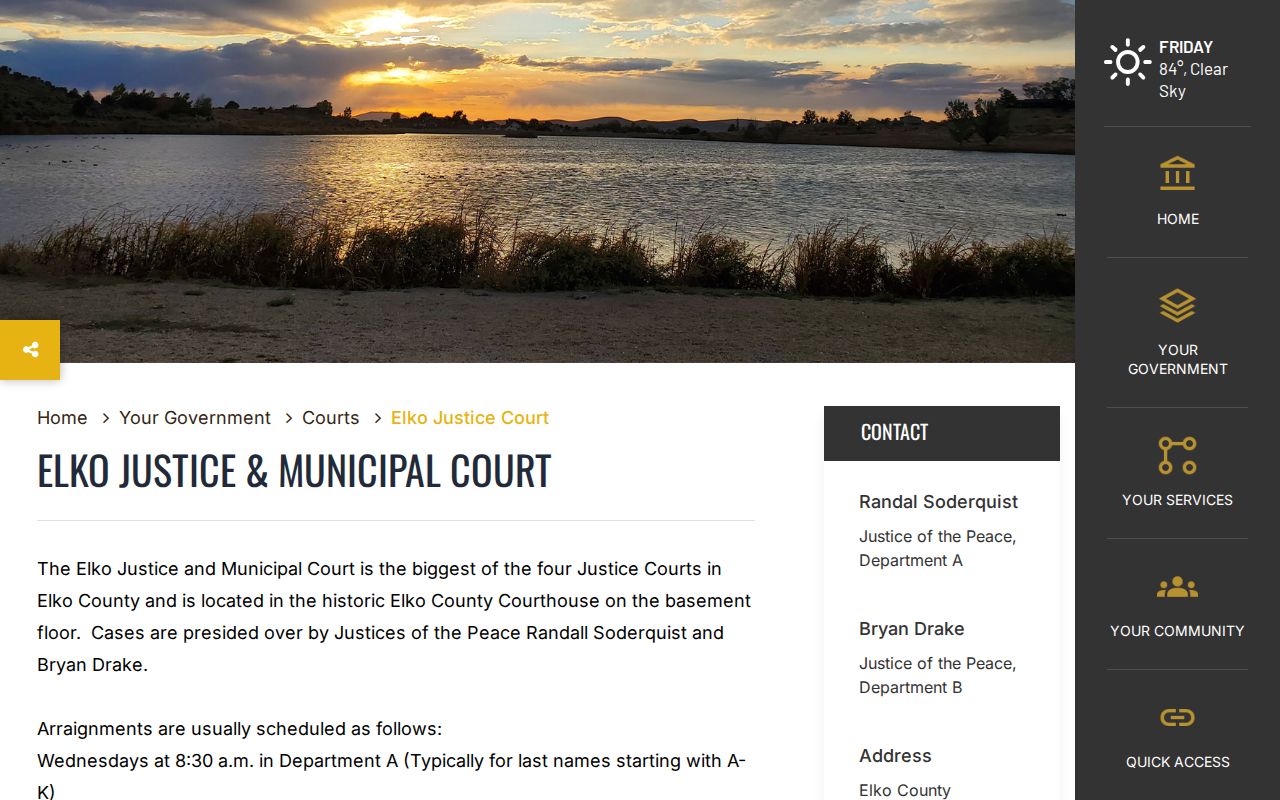 Elko County criminal record warrant court counter