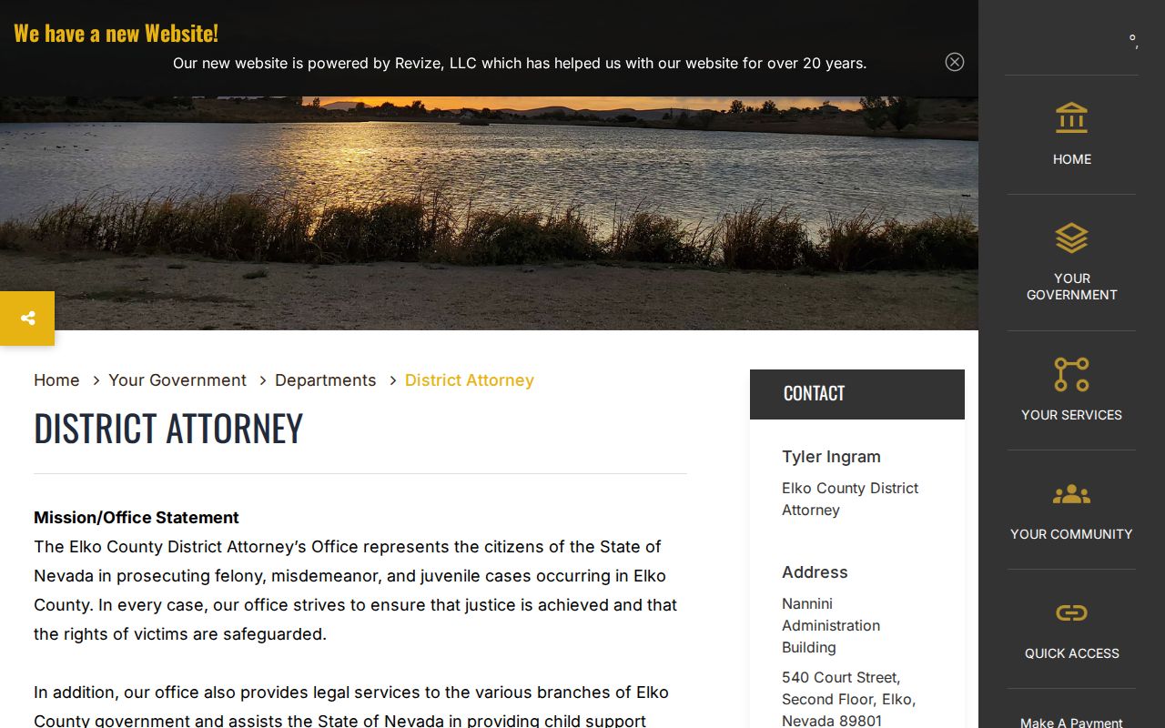 Elko County criminal record District Attorney office